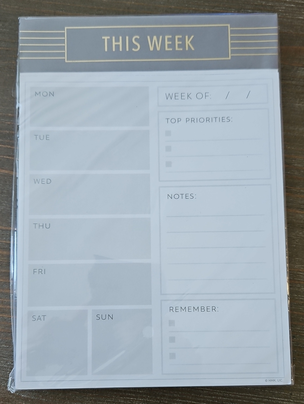 Hallmark This Week Planner Notepad Gray & White Weekly Organizer 150 Sheets New